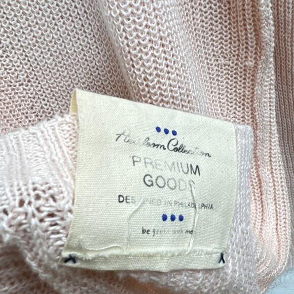 New Free People We The Free Jamie Linen V-Neck Sweater in Starfish Women's Sz M - Picture 8 of 9